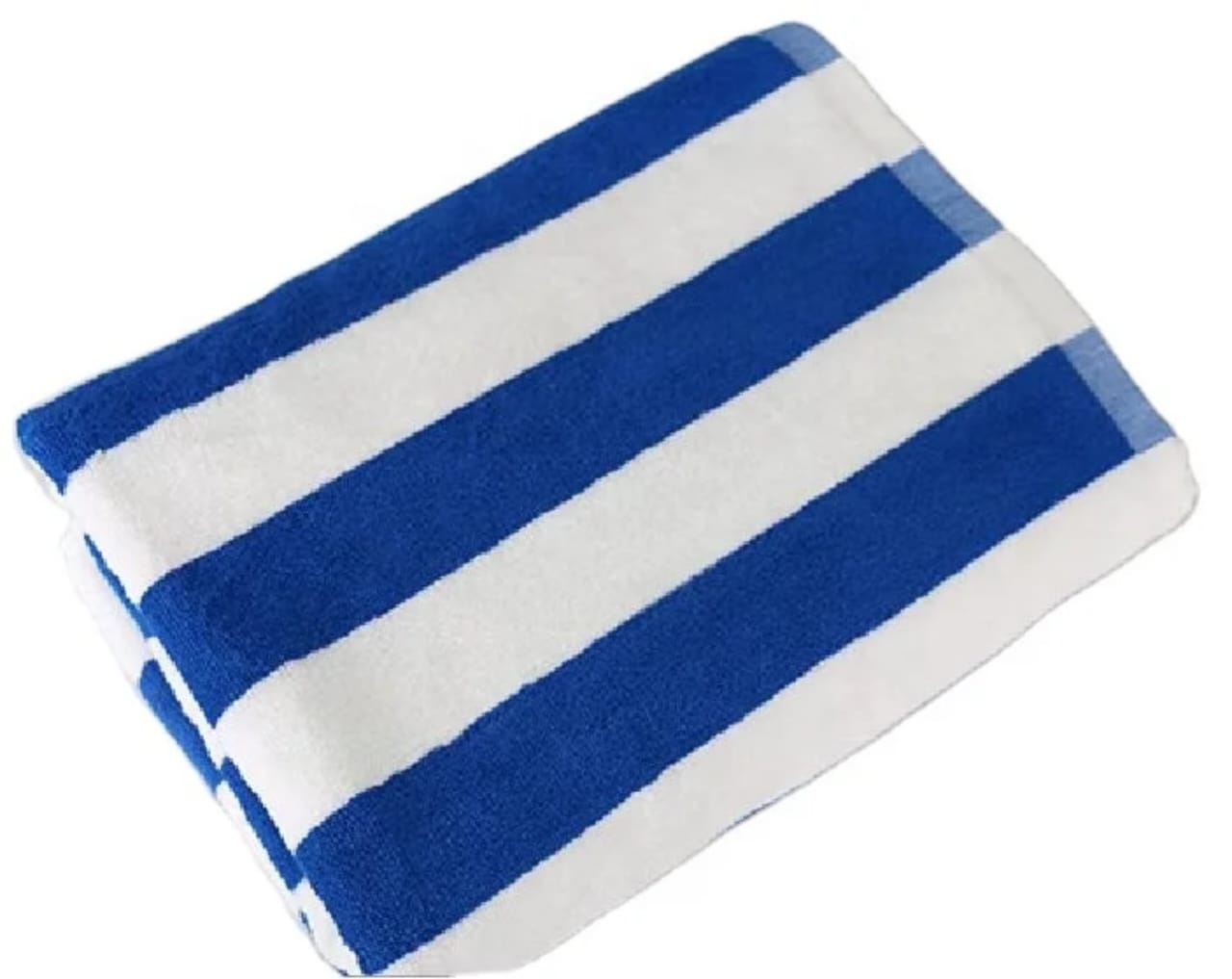 Blue and white striped towel